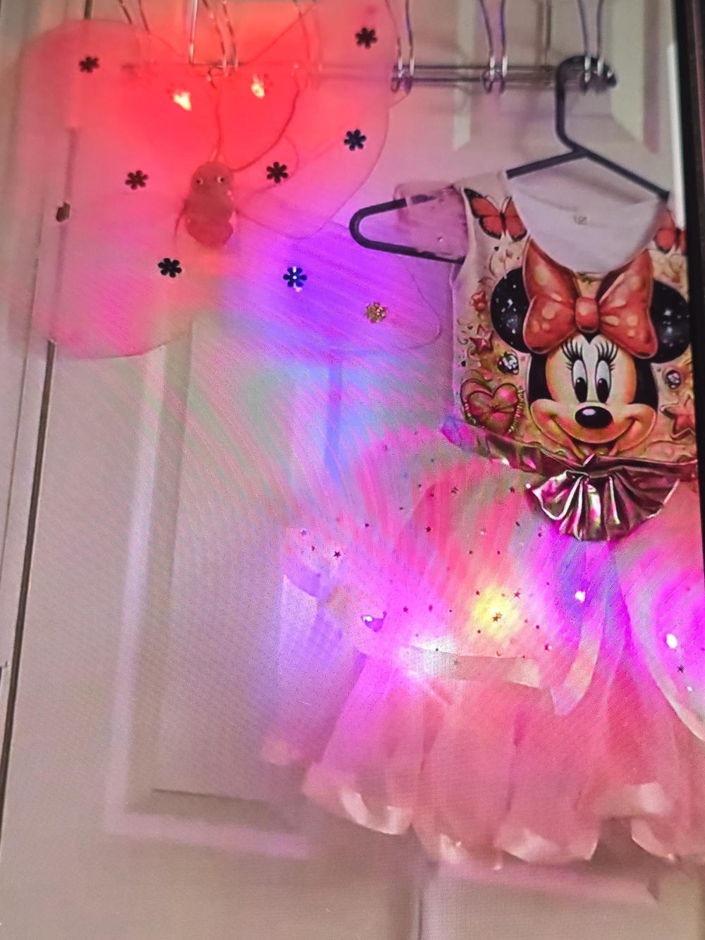 Disney Pink Minnie Mouse LED Tutu Dress with Metallic Bow
